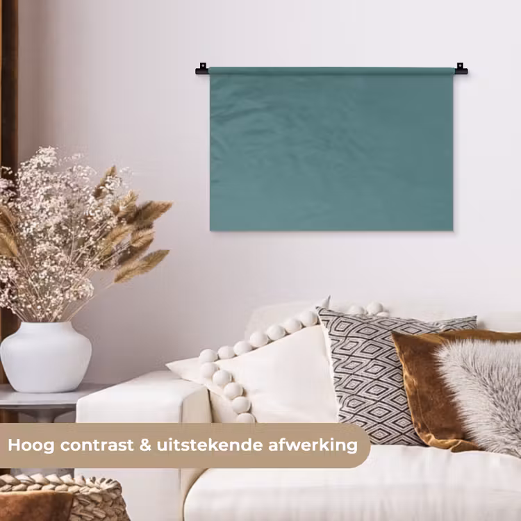 Serene - Teal - Blauw Wandkleed katoen klein 269 -sfeer1