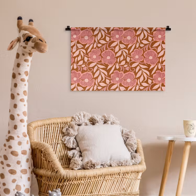 Sfeer - Bloemen - Roze Wandkleed katoen klein 269 -wsfeer5_kind