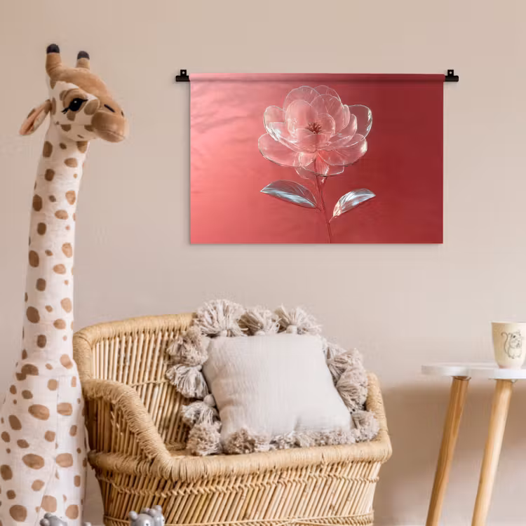 Sierlijk - Bloem - Roze - Glazen Wandkleed katoen klein -wsfeer5_kind