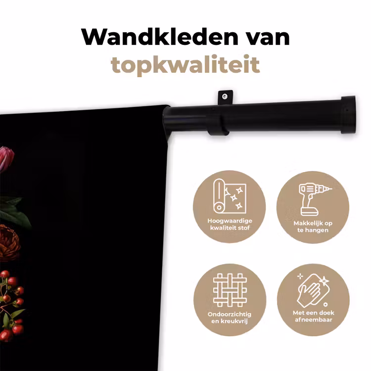 Sierlijk - Boeket - Bladeren Wandkleed katoen klein -sfeer2