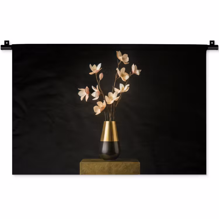 Sierlijk - Boeket - Goud - Vaas Wandkleed katoen klein -zz3d