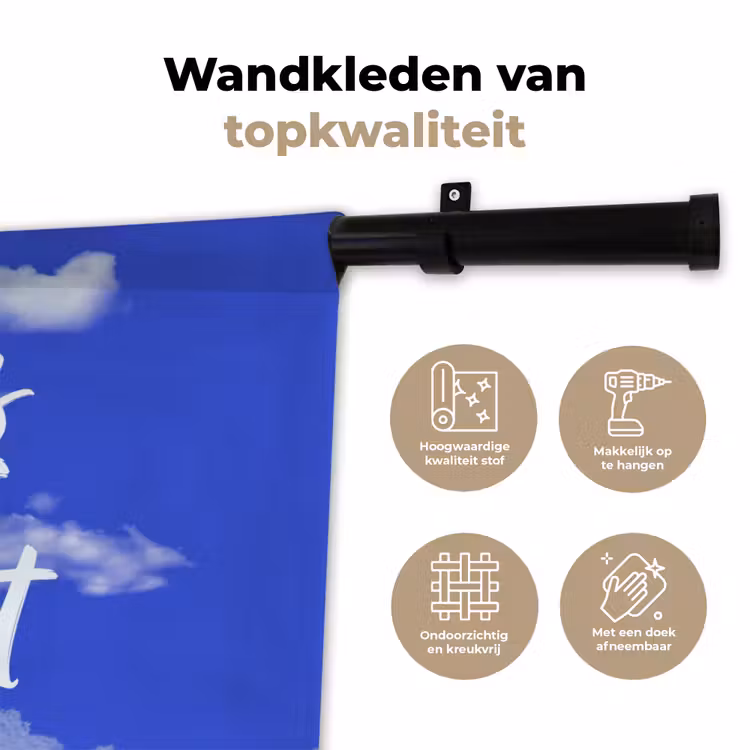 Sky is not the limit - Blauwe lucht - Wolken Wandkleed katoen klein -sfeer2