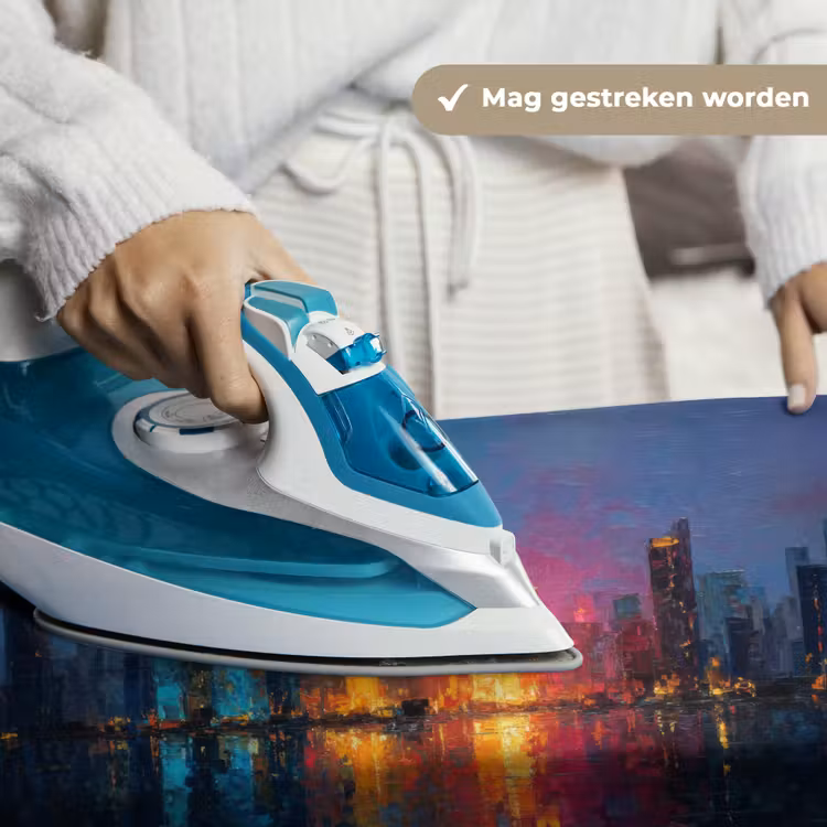 Skyline - Penseelstreken - Donkerblauw - Lichtgevend Wandkleed katoen klein -sfeer9