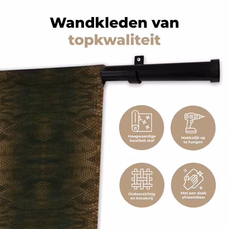 Slang - Boa - Bruin Wandkleed katoen klein 269 -sfeer2