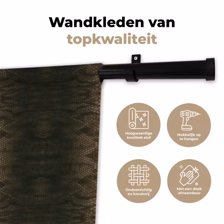 Slang - Boa - Diep - Bruin Wandkleed katoen klein 269 -sfeer2