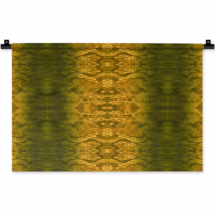 Slang - Boa - Geel - Groen Wandkleed katoen klein 269 -zz3d