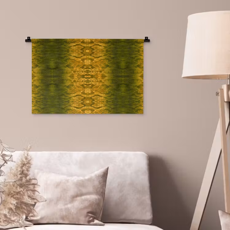 Slang - Boa - Geel - Groen Wandkleed katoen klein 269 -sfeer4