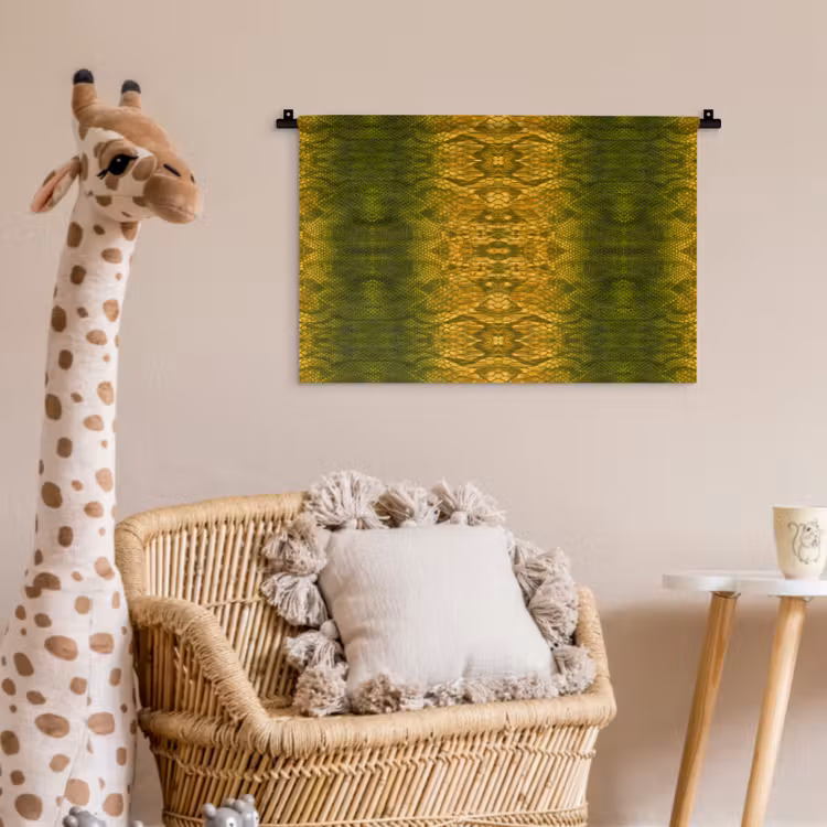 Slang - Boa - Geel - Groen Wandkleed katoen klein 269 -wsfeer5_kind