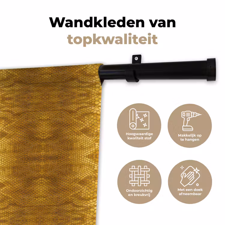 Slang - Boa - Goud - Geel Wandkleed katoen klein 269 -sfeer2
