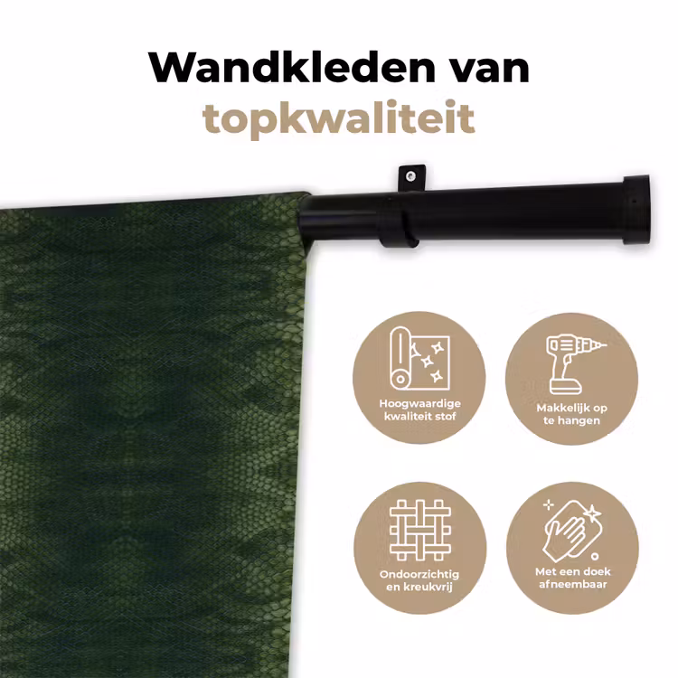 Slang - Boa - Groen Wandkleed katoen klein 269 -sfeer2