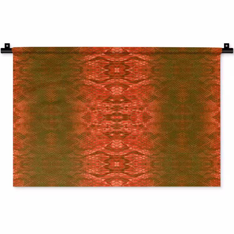 Slang - Boa - Groen - Rood Wandkleed katoen klein 269 -zz3d