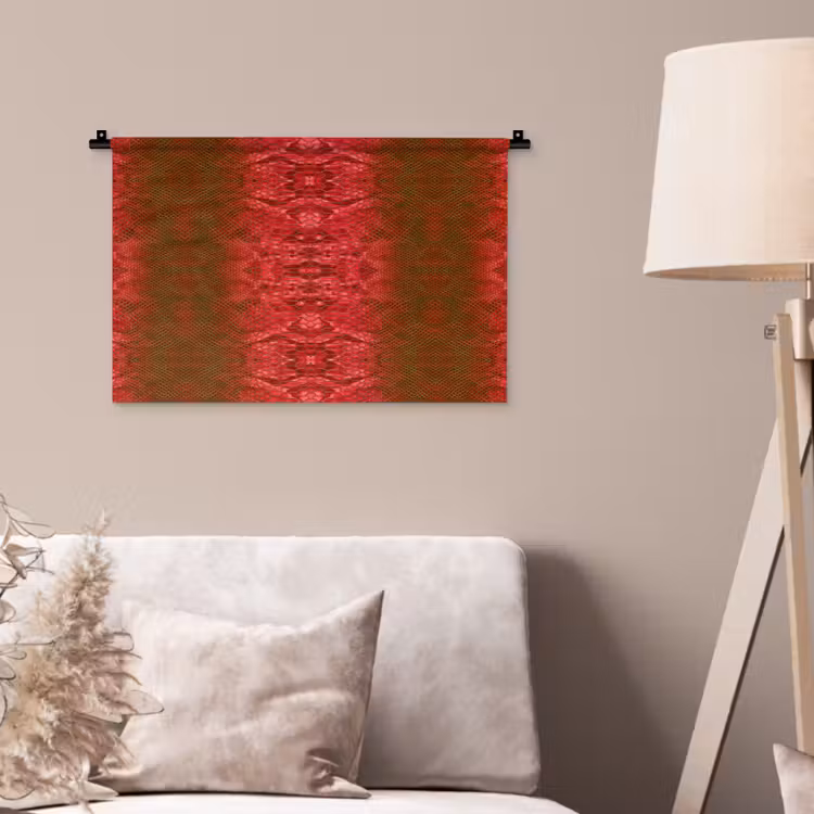 Slang - Boa - Rood -Groen Wandkleed katoen klein 269 -sfeer4