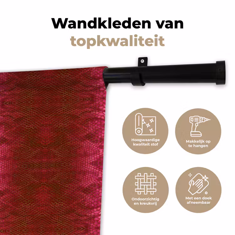Slang - Boa - Roze Wandkleed katoen klein 269 -sfeer2
