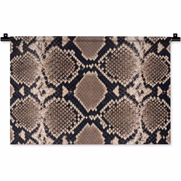 Slangenprint - Python - Bruin Wandkleed katoen klein -zz3d