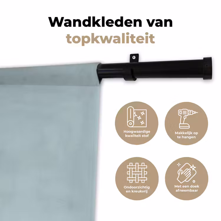 Slate - Blue - Blauw Wandkleed katoen klein 269 -sfeer2