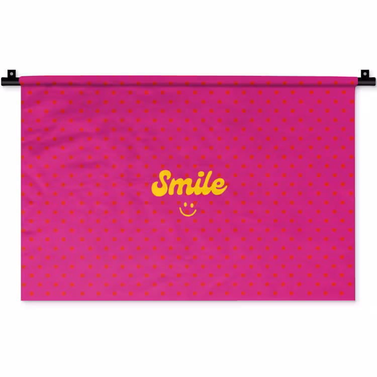 Smile - Stippen - Roze Wandkleed katoen klein -zz3d