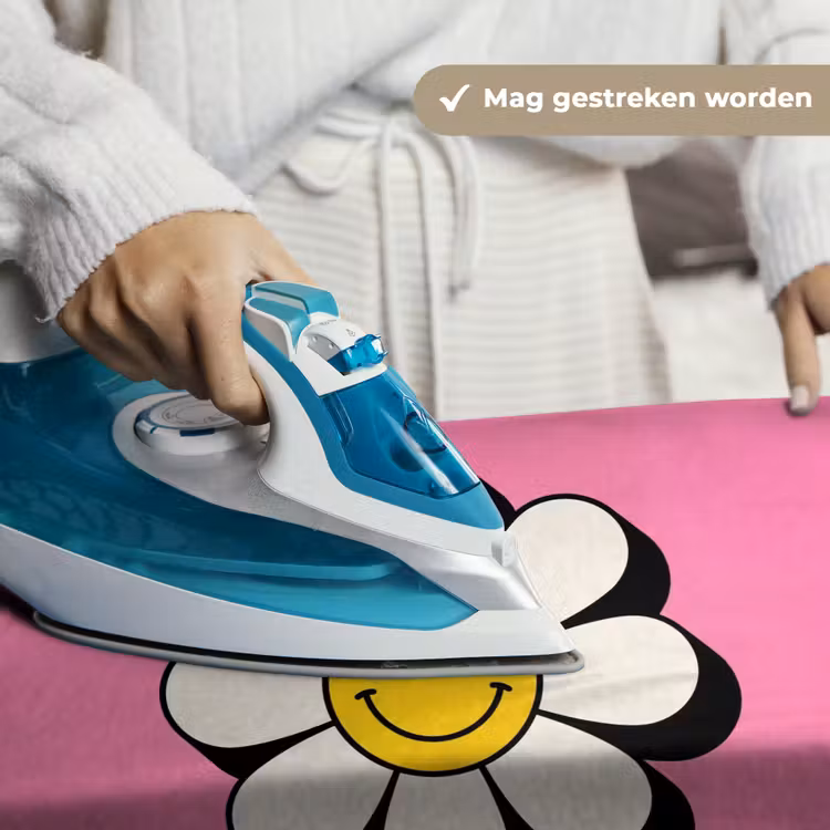 Smiley - Bloem - Roze Wandkleed katoen klein -sfeer9