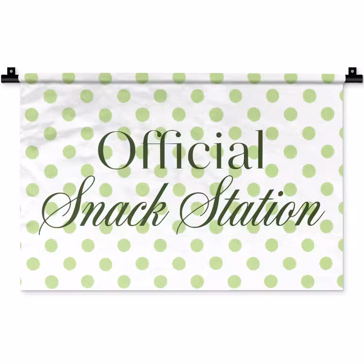 Snack Station - Groen - Stippen Wandkleed katoen klein -zz3d