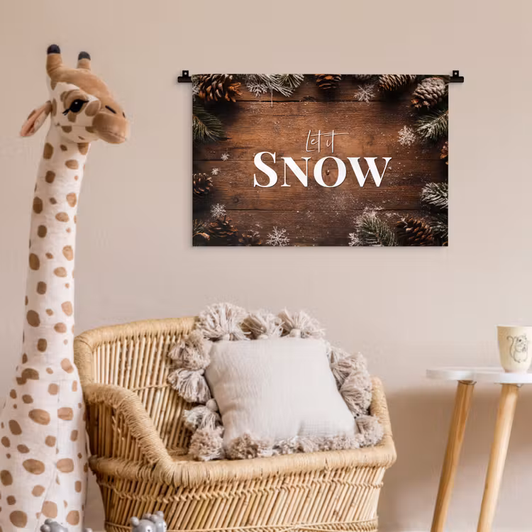 Sneeuw - Houtlook - Quote - Let it snow Wandkleed katoen klein -wsfeer5_kind