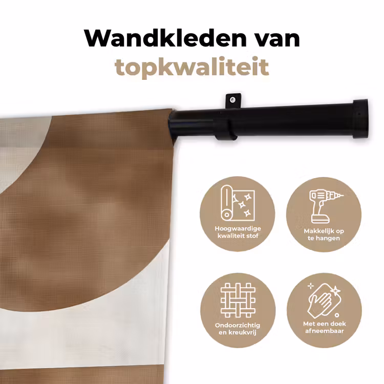 Snijdende cirkels - Overlappende vlakken Wandkleed katoen klein -sfeer2