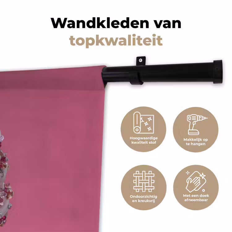 Softijs - Edelstenen - Roze - Hoorntje Wandkleed katoen klein -sfeer2
