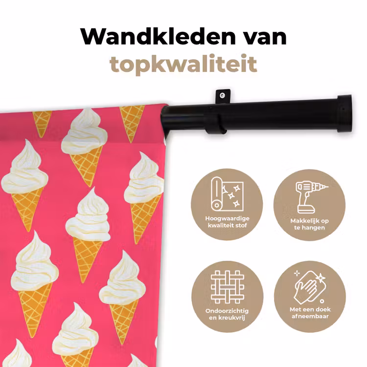 Softijs - Horentje - Roze Wandkleed katoen klein 269 -sfeer2