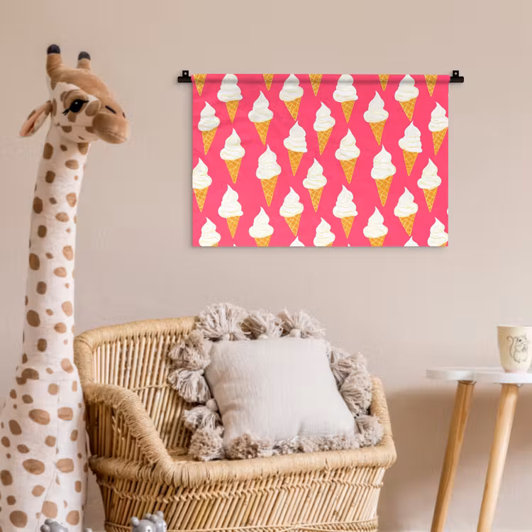 Softijs - Horentje - Roze Wandkleed katoen klein 269 -wsfeer5_kind