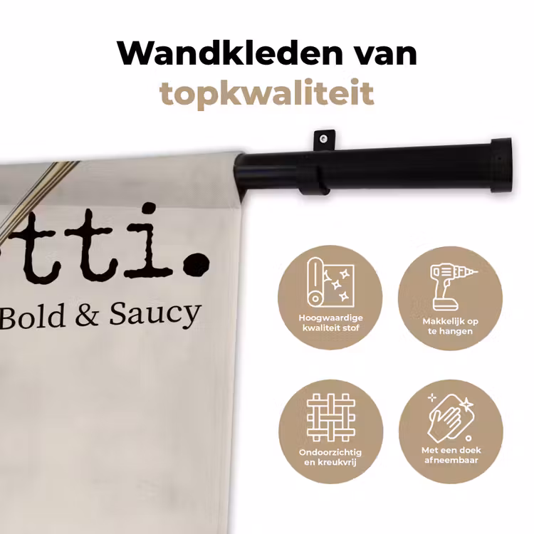 Spaghetti - tomatensaus - Parmezaanse kaas Wandkleed katoen klein -sfeer2