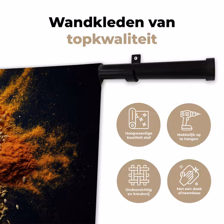 Specerijen - Explosie - Oranje Wandkleed katoen klein -sfeer2