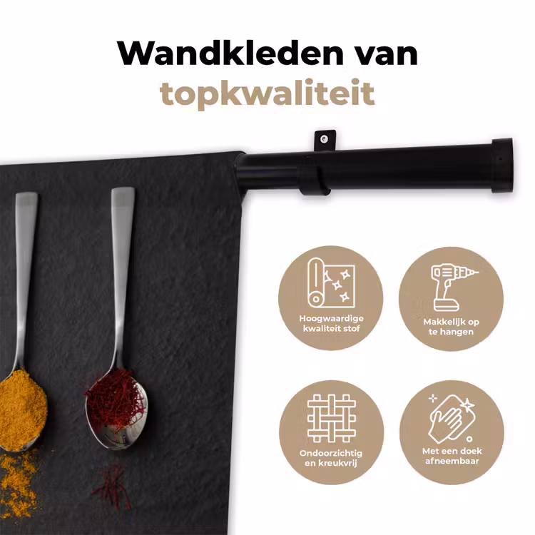 Specerijen - Lepels - Tafel - Rustiek - Kruiden Wandkleed katoen klein -sfeer2