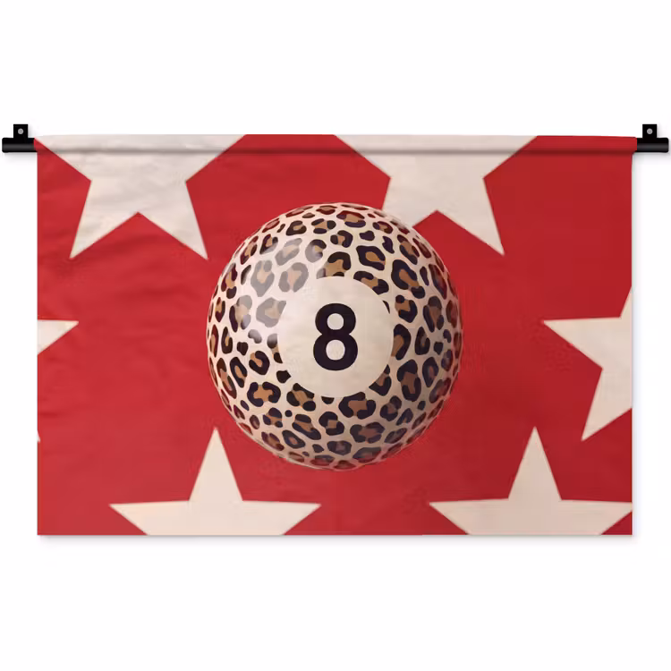 Spel - Dierenprint - Nummer 8 - Modern - Rood Wandkleed katoen klein -zz3d