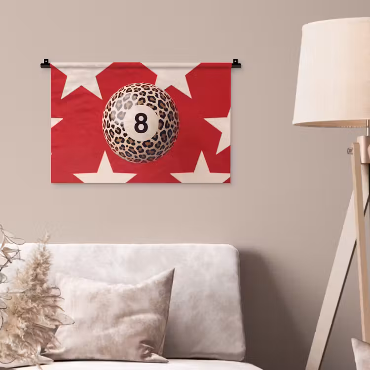 Spel - Dierenprint - Nummer 8 - Modern - Rood Wandkleed katoen klein -sfeer4