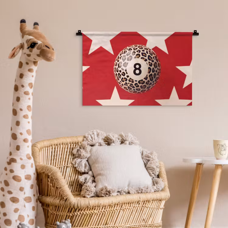 Spel - Dierenprint - Nummer 8 - Modern - Rood Wandkleed katoen klein -wsfeer5_kind