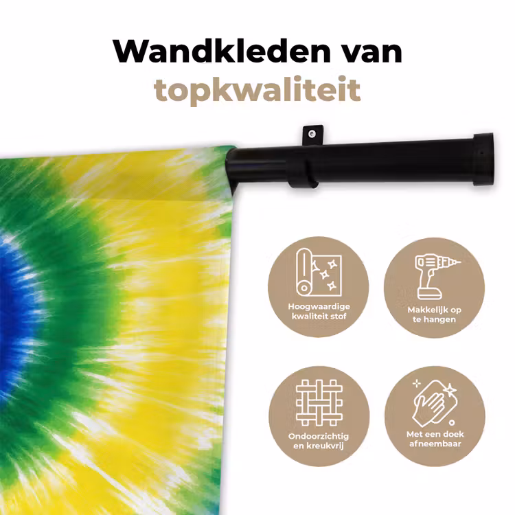 Spiraal - Groen - Draaiend Wandkleed katoen klein -sfeer2