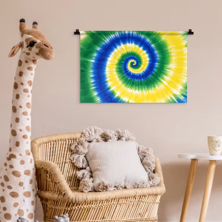 Spiraal - Groen - Draaiend Wandkleed katoen klein -wsfeer5_kind