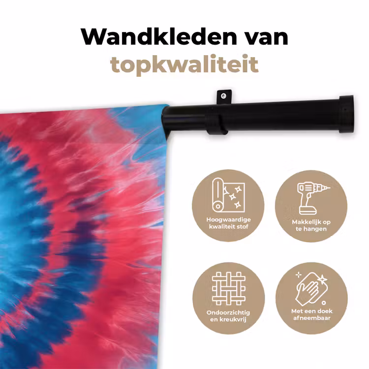 Spiraal - Roze - Draaiend Wandkleed katoen klein -sfeer2