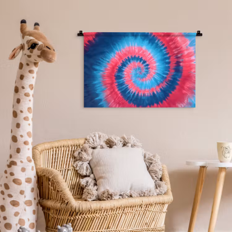 Spiraal - Roze - Draaiend Wandkleed katoen klein -wsfeer5_kind