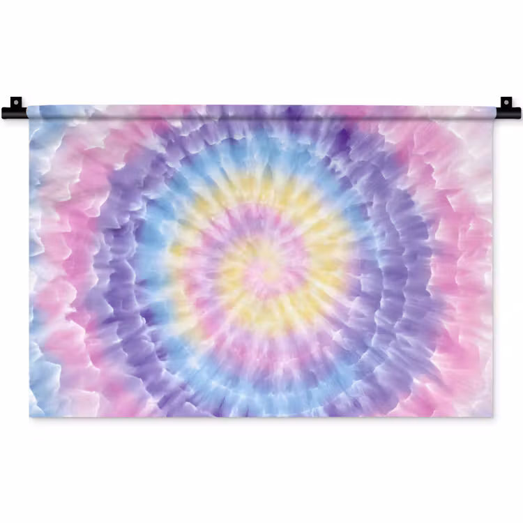 Spiraal - Tie dye - Pasteltinten Wandkleed katoen klein -zz3d