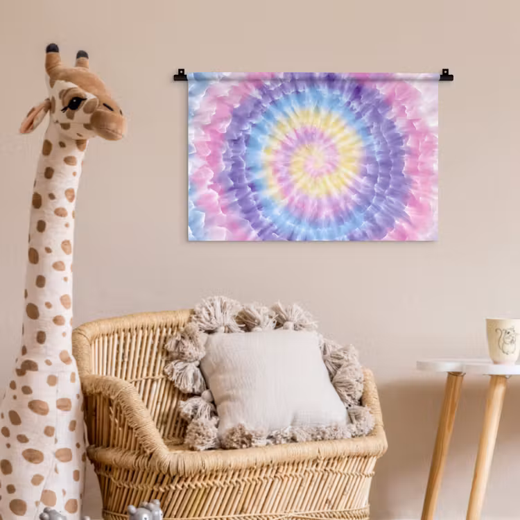 Spiraal - Tie dye - Pasteltinten Wandkleed katoen klein -wsfeer5_kind