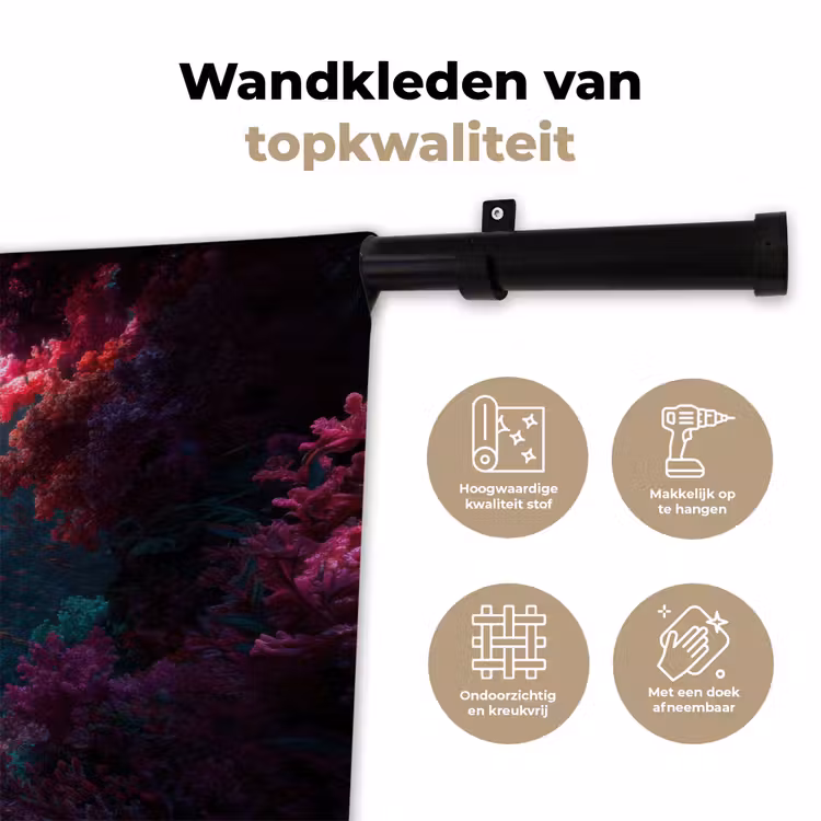 Standbeeld - Zeebodem - Koraal - Kleurrijk Wandkleed katoen klein -sfeer2