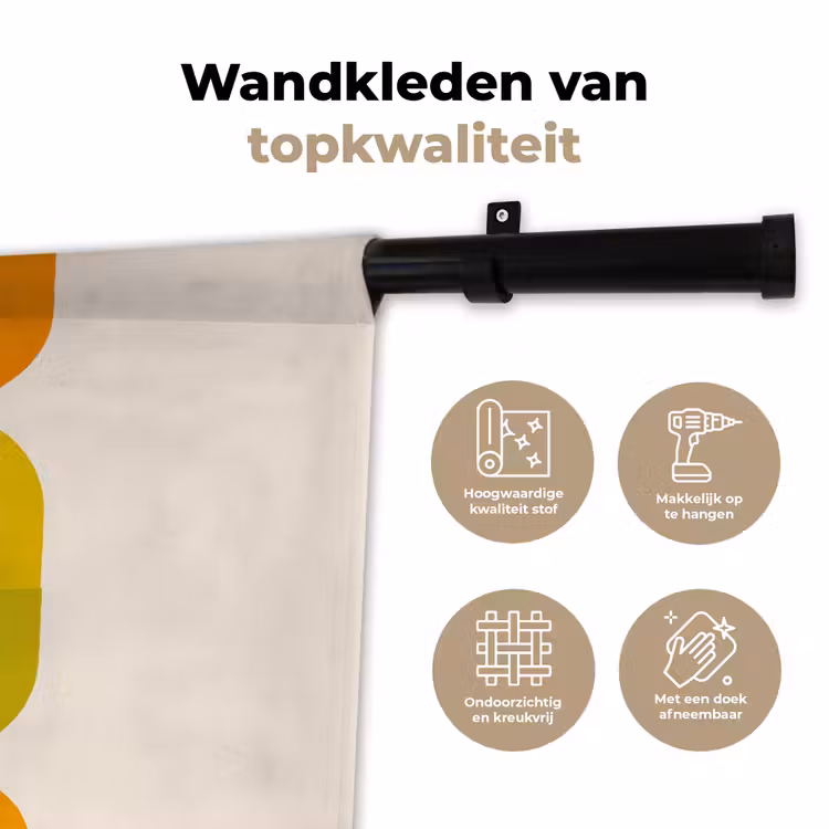 Stapel - Vormen - Geblokt - Oranje Wandkleed katoen klein -sfeer2