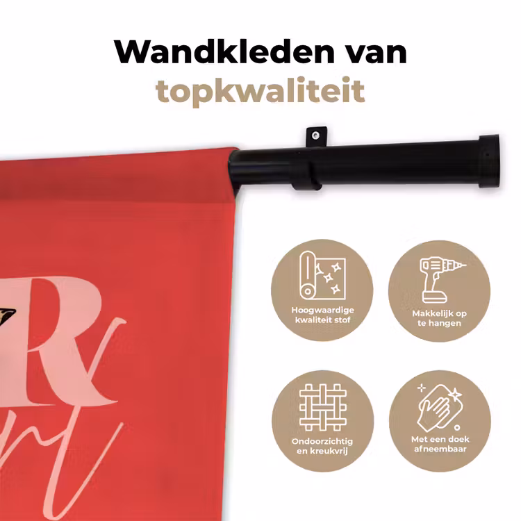 Star girl - Rood - Panter - Ster Wandkleed katoen klein -sfeer2