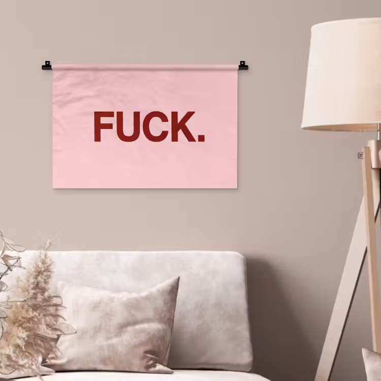 Statement - Krachtig - Roze Wandkleed katoen klein -sfeer4