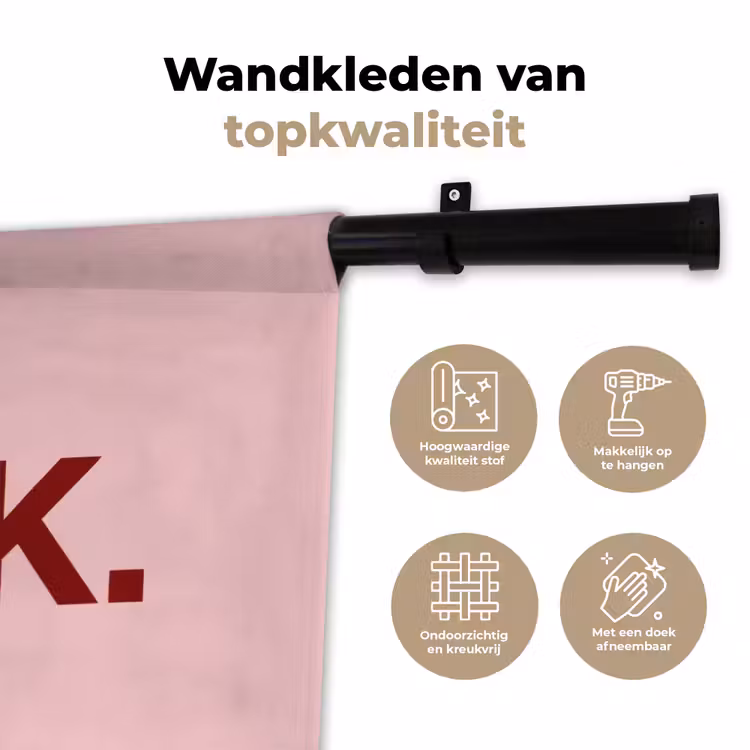 Statement - Krachtig - Roze Wandkleed katoen klein -sfeer2