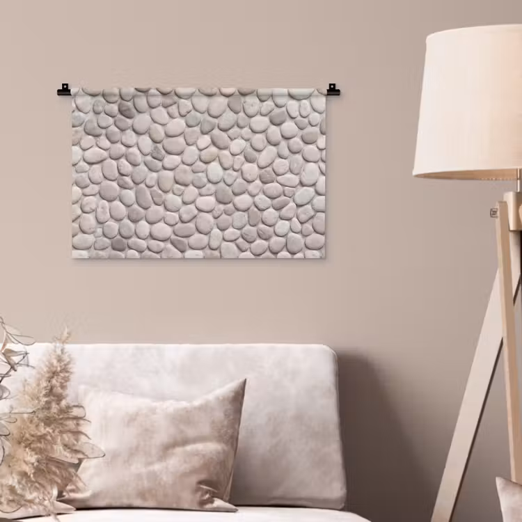 Steen - Kiezel - Natuur - Minimalistisch - Beige Wandkleed katoen klein -sfeer4