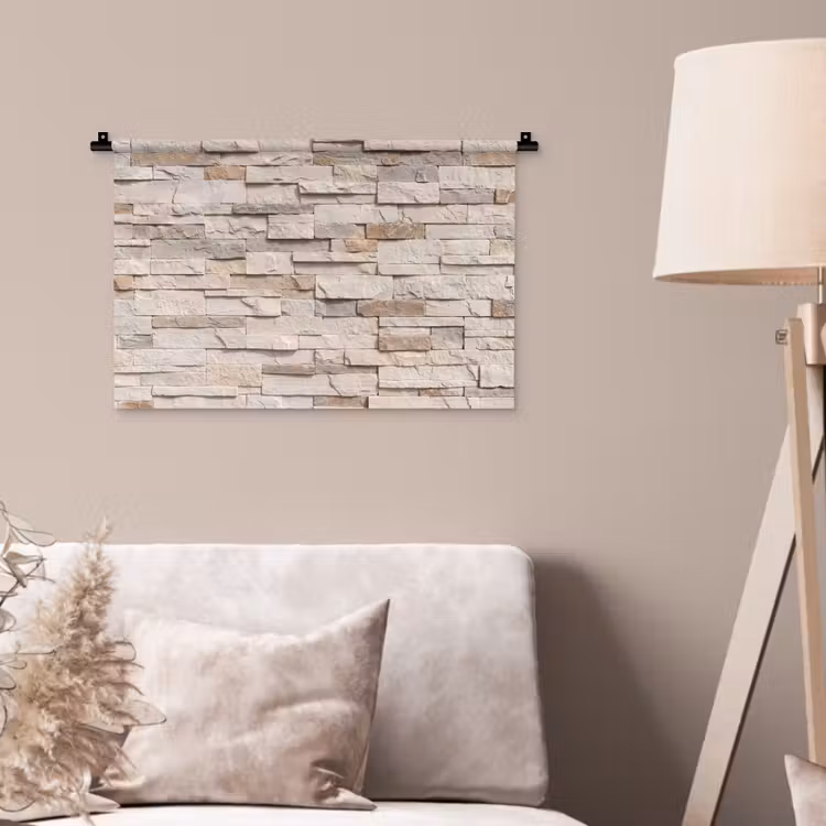 Steen - Muur - Textuur - Rustiek - Beige Wandkleed katoen klein -sfeer4