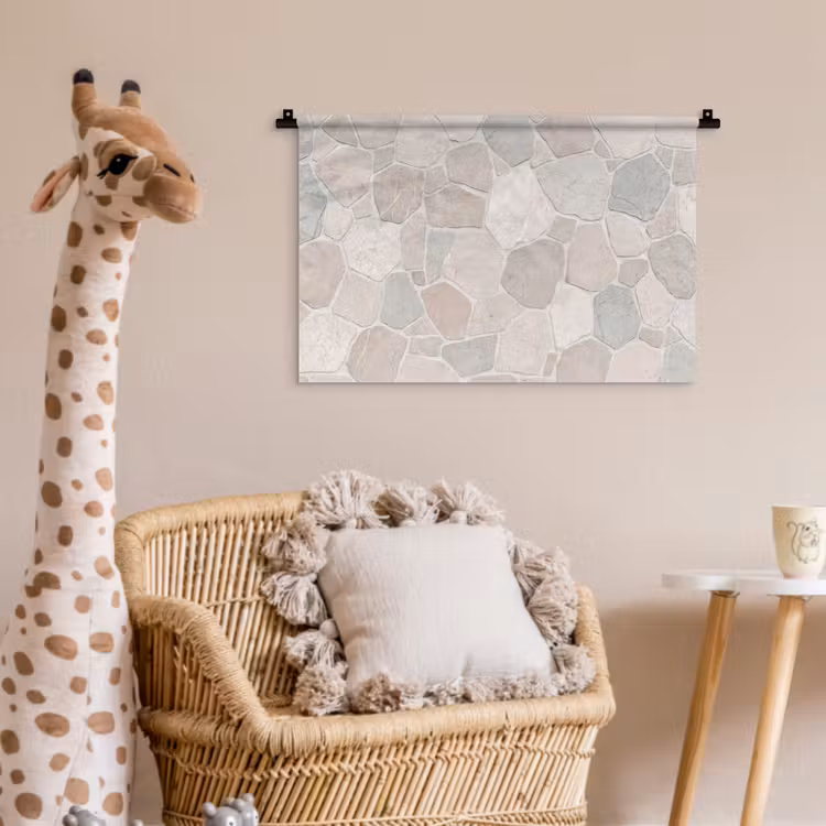 Steen - Patroon - Textuur - Beige Wandkleed katoen klein -wsfeer5_kind