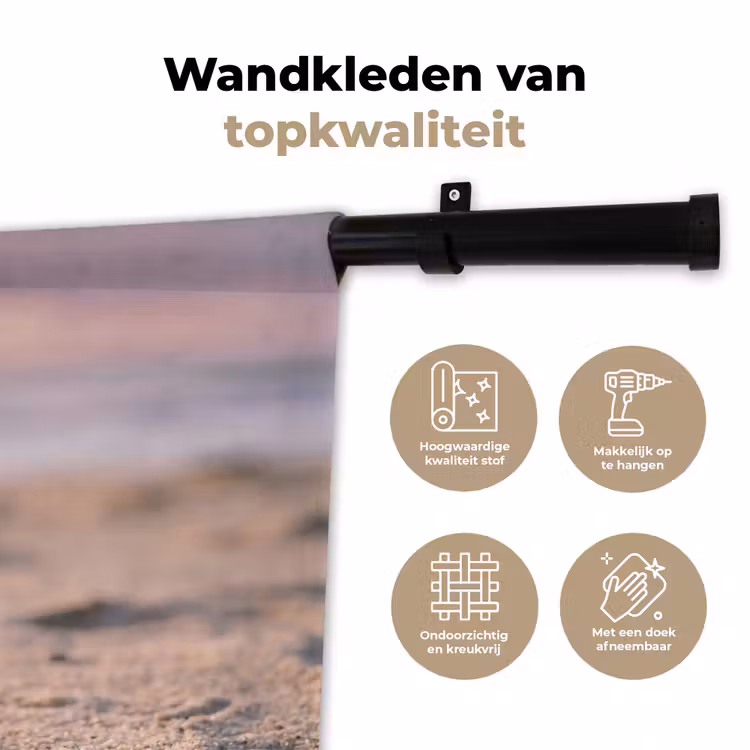 Stenen - Zand - Roze Wandkleed katoen klein -sfeer2
