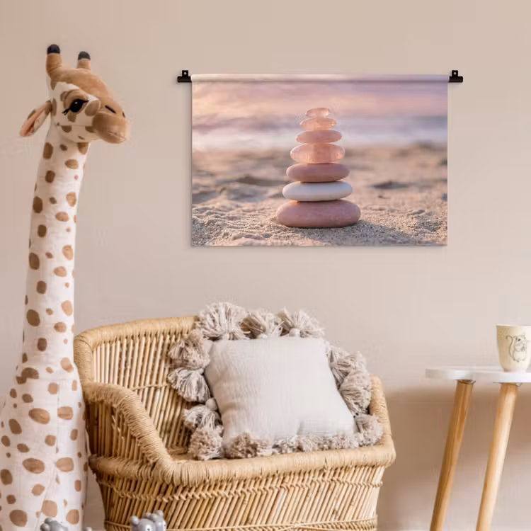 Stenen - Zand - Roze Wandkleed katoen klein -wsfeer5_kind