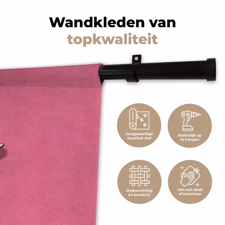 Ster - Luipaard - Print - Roze Wandkleed katoen klein -sfeer2